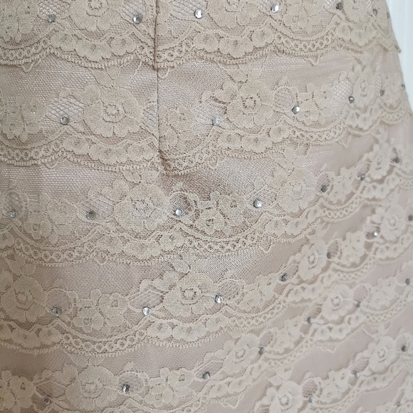 Tiered Lace Mini Skirt with crystals black waistband party - Picture 4 of 5